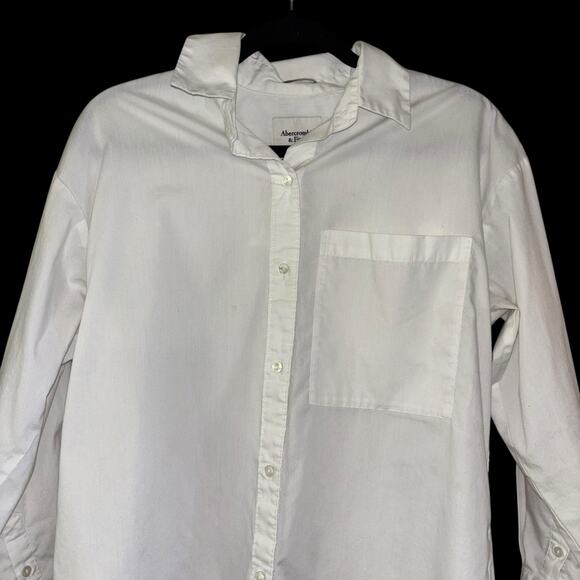 Abercrombie & Fitch Oversized White Button Down Blouse Women’s XS Old Money Top - Picture 7 of 10
